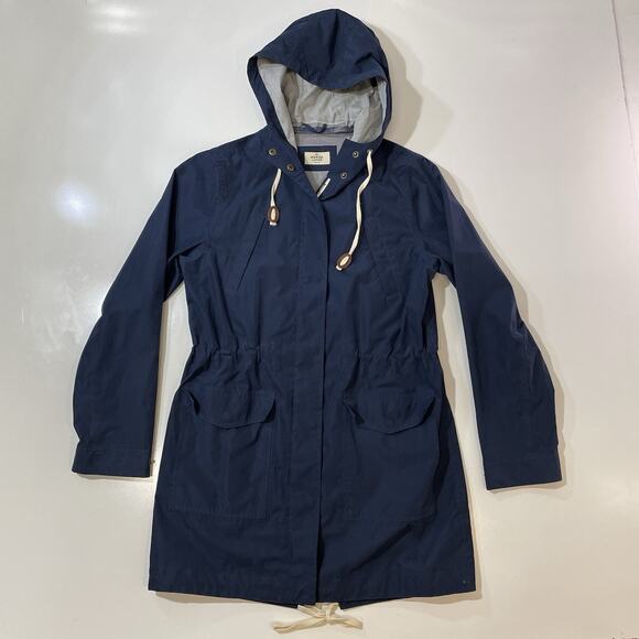 Marine Layer Women’s “Milie” Raincoat Blue Windbreaker Waterproof Lined Hooded M - Picture 1 of 9